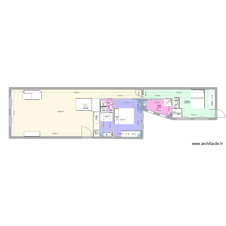 Geo Victor Hugo. Plan de 5  et 78 m²