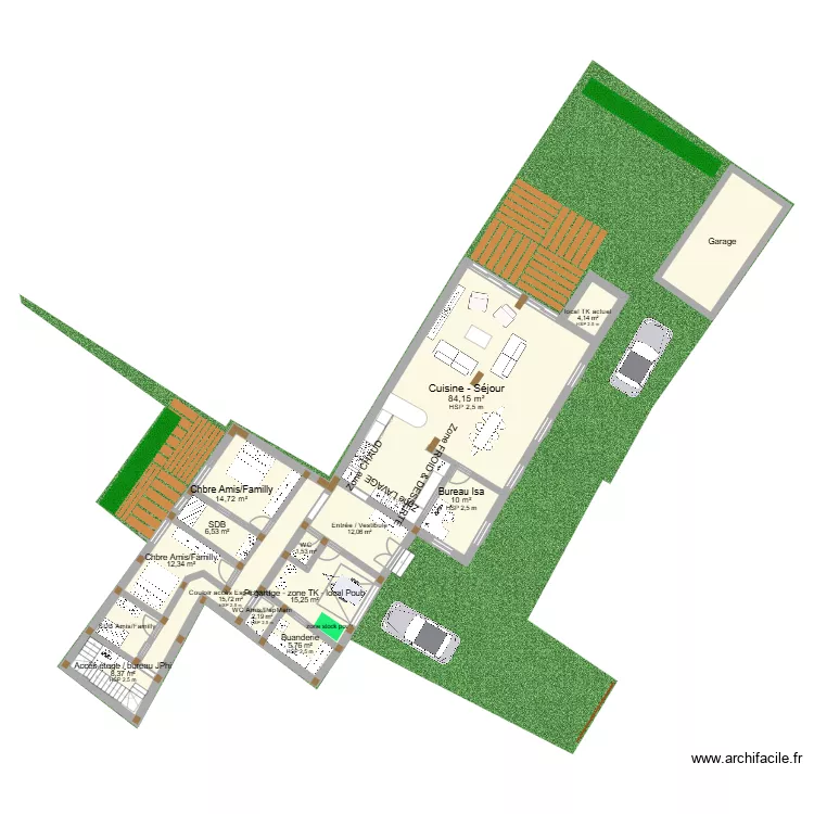 plan ID 7. Plan de 22 pièces et 313 m²
