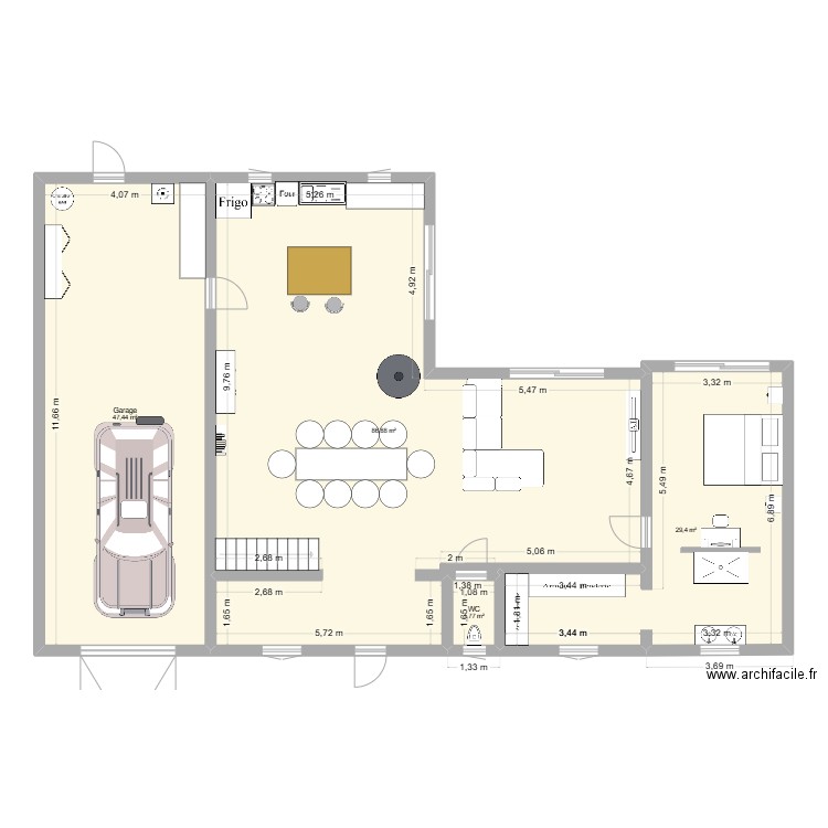 plan warluis RDC 2ER edition. Plan de 4 pièces et 166 m2