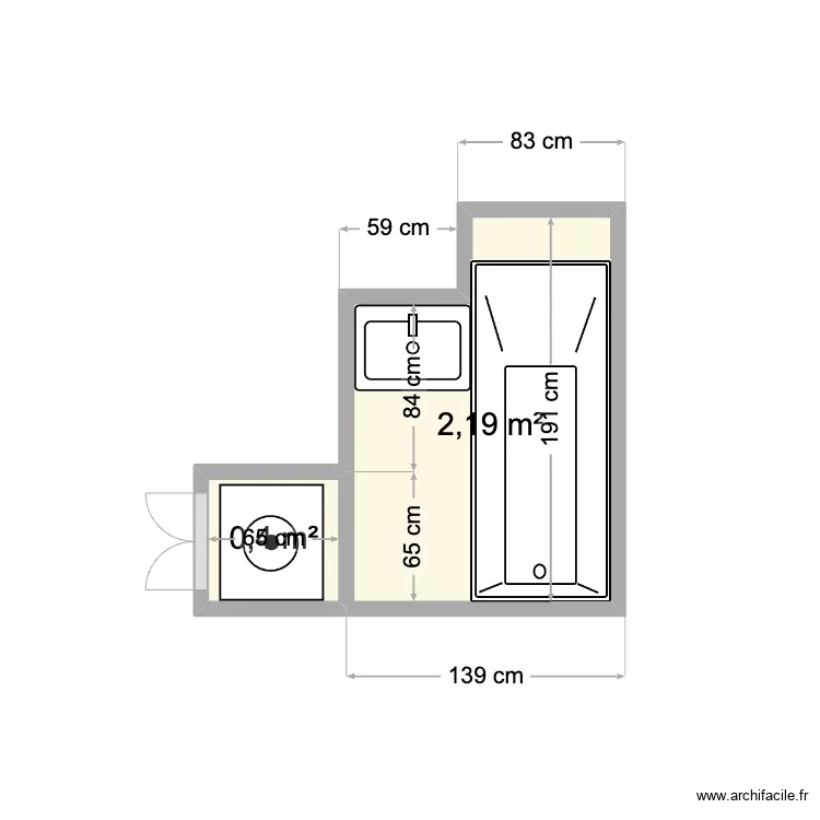 SDB ENFANTS + BUANDERIE 65 FOCH. Plan de 
