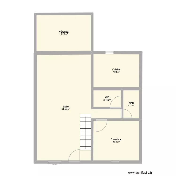Cauffry. Plan de 6  et 64 m²