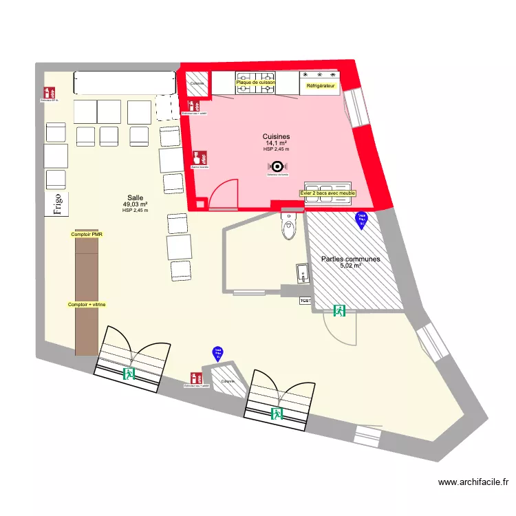Boulangerie SEKKAL sécurité. Plan de 5 et 69 m² Boulangerie SEKKAL sécurité. Plan de 5 et 69 m²