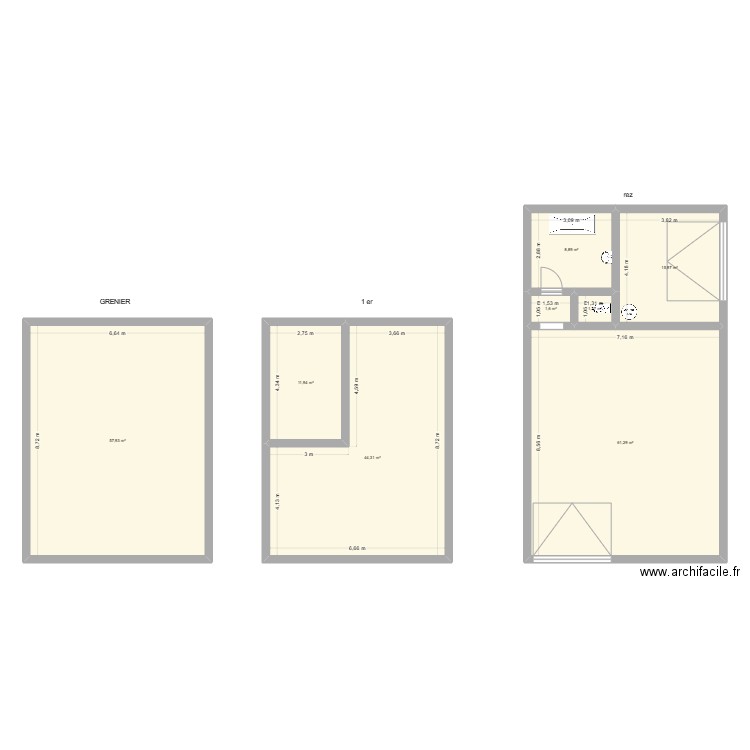 Wagnelée (situation existante). Plan de 8 pièces et 203 m2