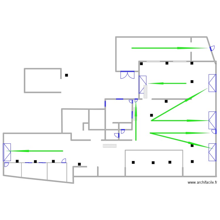 HANOT PLAN écacuation. Plan de 8 pièces et 1660 m2