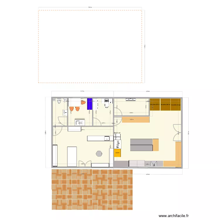 labo LMB SAVOIE 100 m2 St l&eacute;ger. Plan de 1  et 85 m²