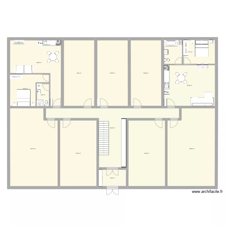 Immeuble 25X18 bis meubl&eacute;. Plan de 