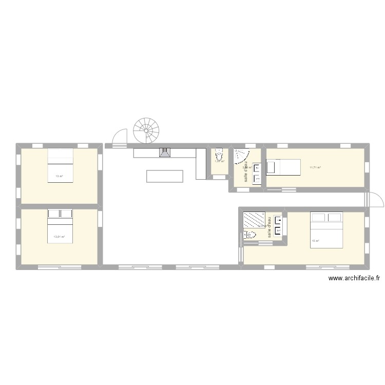 exemple maison plein pied. Plan de 0 pièce et 0 m2