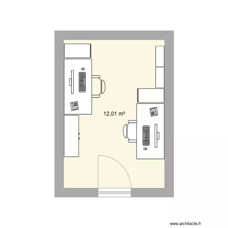 Bureau 310. Plan de 1 Pièce et 12 m² Bureau 310. Plan de 1 Pièce et 12 m²