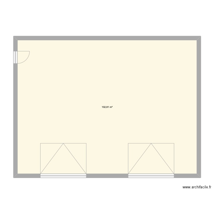 garage. Plan de 1 pièce et 103 m2