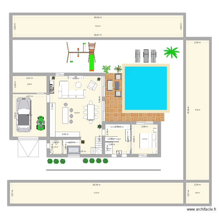 maison. Plan de 10 pièces et 260 m2
