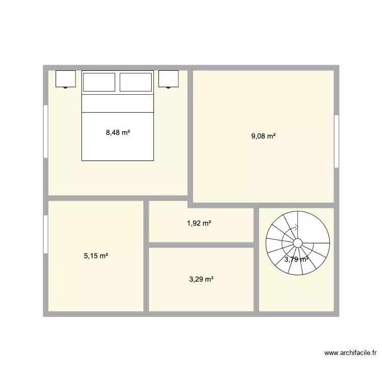 1er étage maison. Plan de 6 et 32 m² 1er étage maison. Plan de 6 et 32 m²