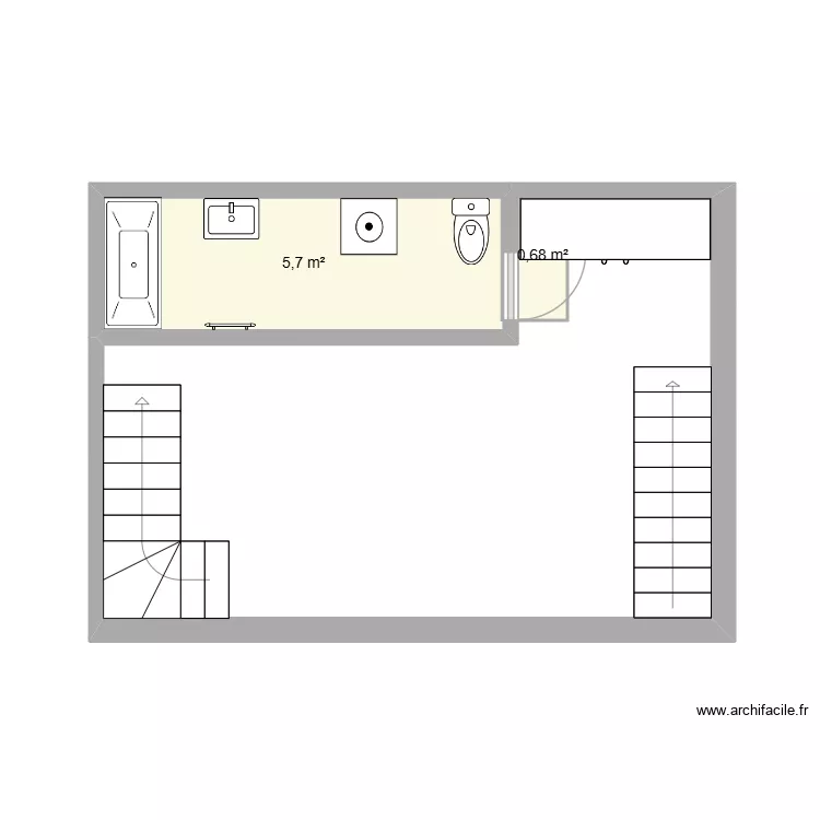 appartement A 1er &eacute;tage. Plan de 2  et 6 m²