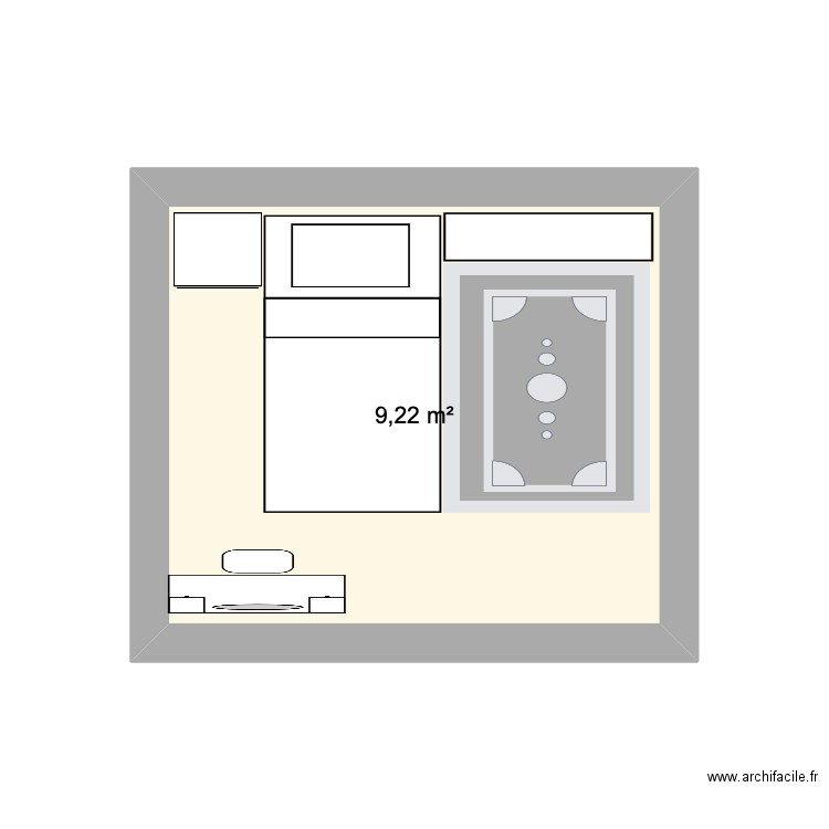 Anne-Julie. Plan de 1 pièce et 9 m2