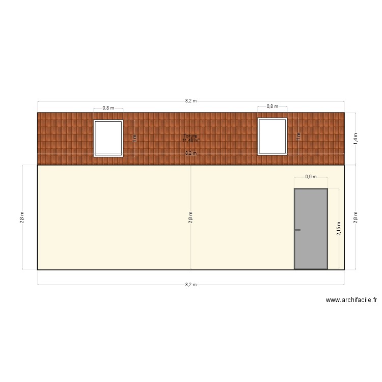 PIGNON GAUCHE . Plan de 0 pièce et 0 m2