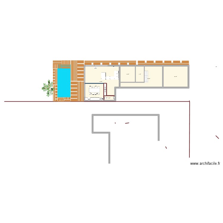 coin jour 1. Plan de 7 pièces et 126 m2