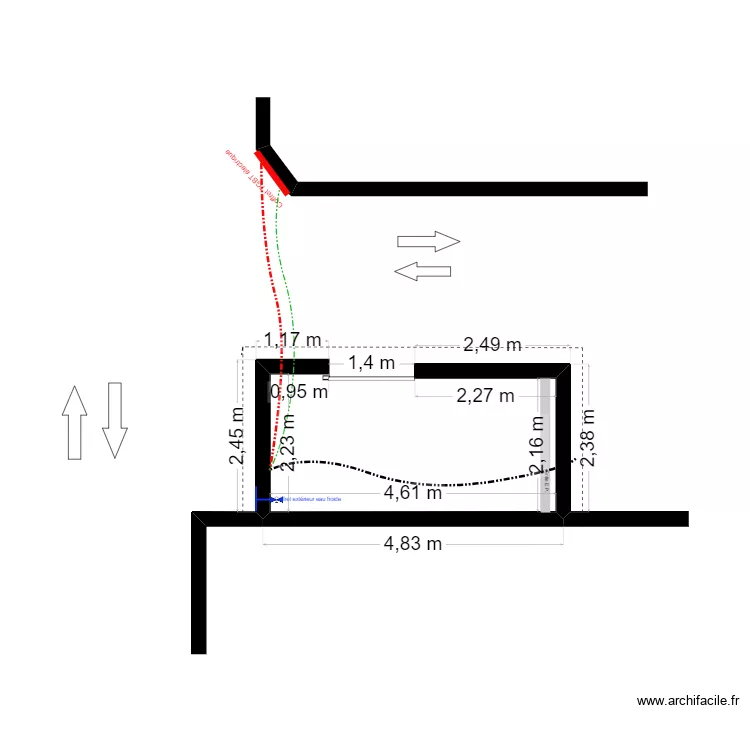 local poubelle. Plan de 