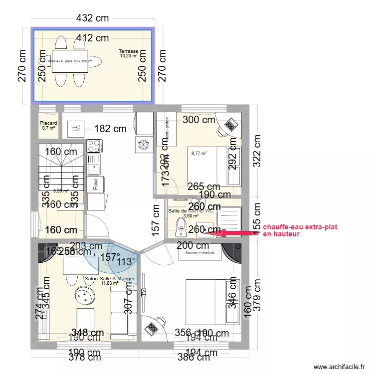 immeuble1 1er V2 T3. Plan de 