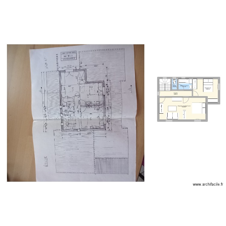 Bruno ETage. Plan de 6 pièces et 43 m2