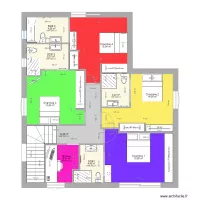 plan etage en couleur