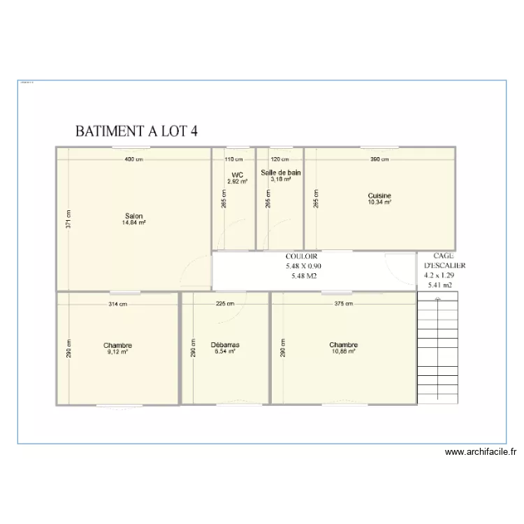 BATIMENT  A LOT 4. Plan de 