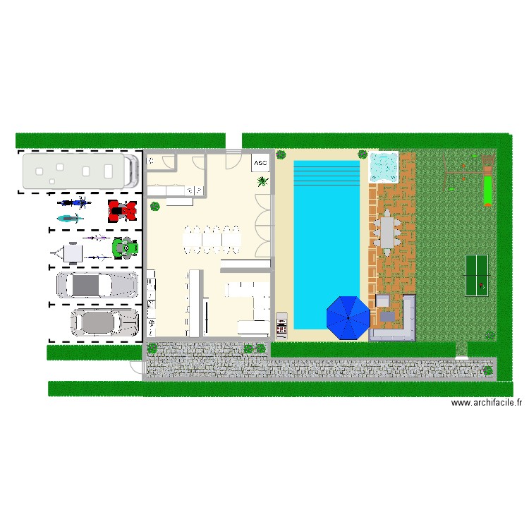 VILLA ARTHUR. Plan de 18 pièces et 455 m2