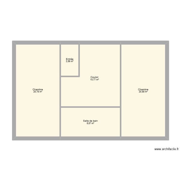 etages maison couddes. Plan de 5 pièces et 69 m2