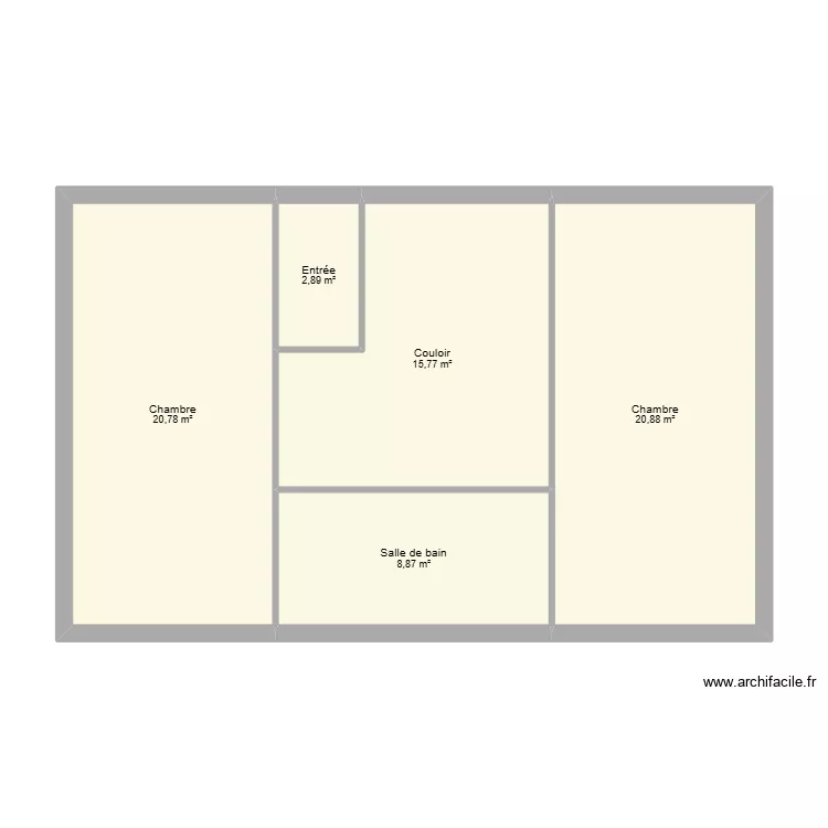 etages maison couddes. Plan de 5 pièces et 69 m²