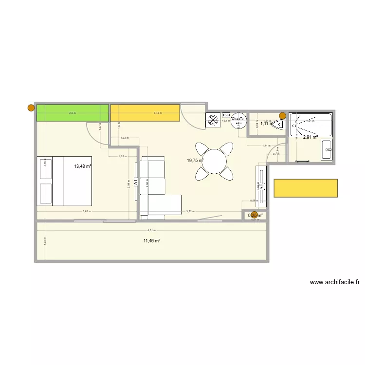 Appartement - Beauregard - travaux V3. Plan de 