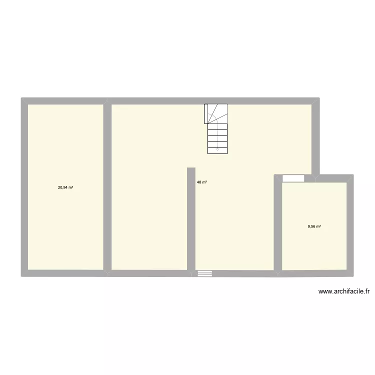 haut. Plan de 3  et 79 m²