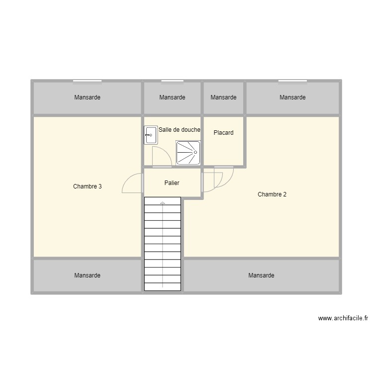 Etage maison ST Etienne. Plan de 0 pièce et 0 m2