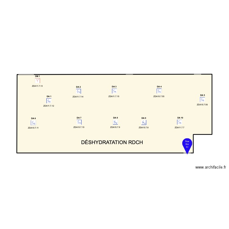 DESHYDRATION. Plan de 0 pièce et 0 m2