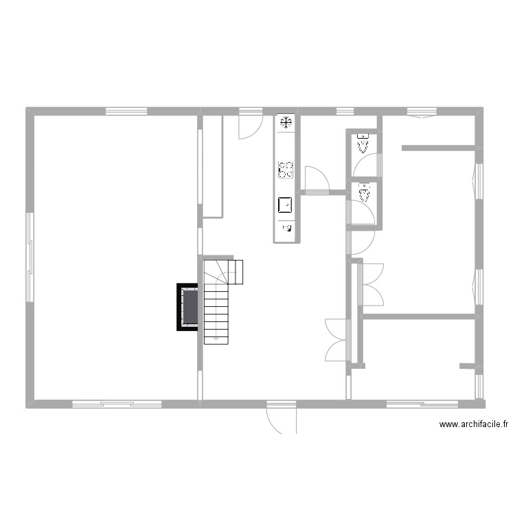 Eygalieres. Plan de 4 pièces et 30 m2