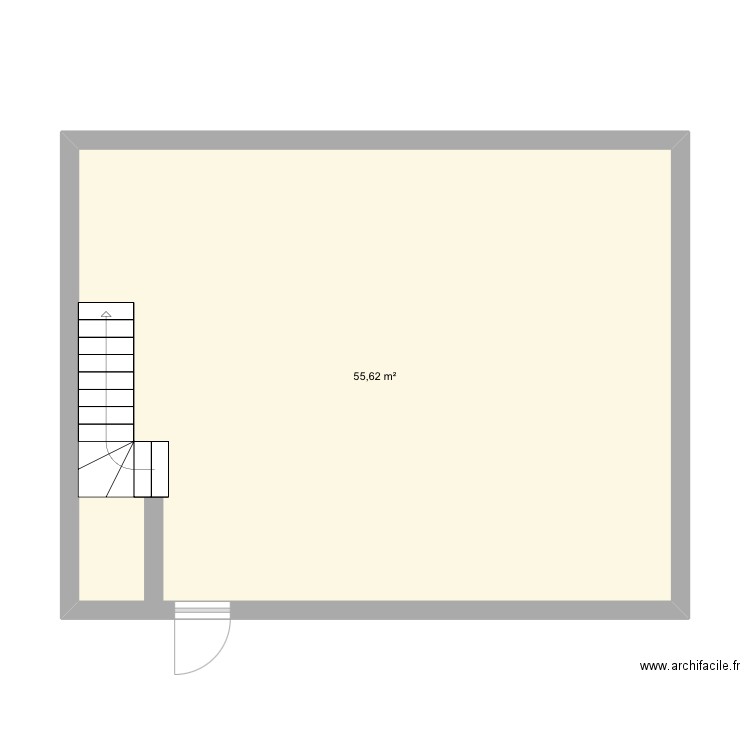 Enzo. Plan de 1 pièce et 56 m2