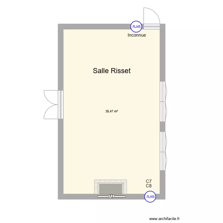 Risset RJ45. Plan de 1  et 38 m²