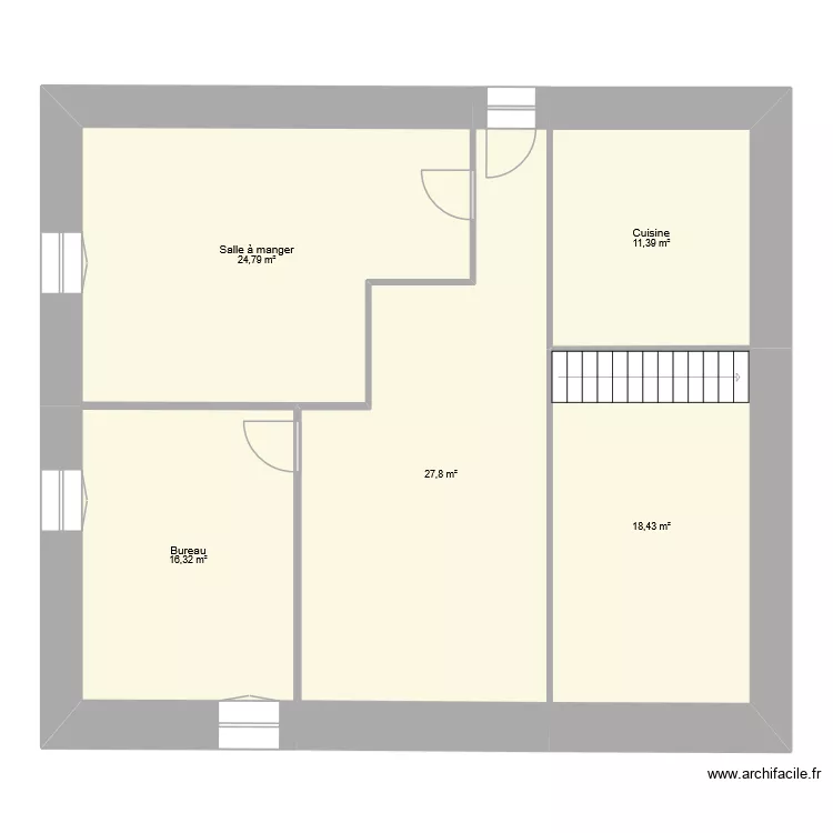 Th&eacute;venot Bis. Plan de 5 Pièces et 99 m²