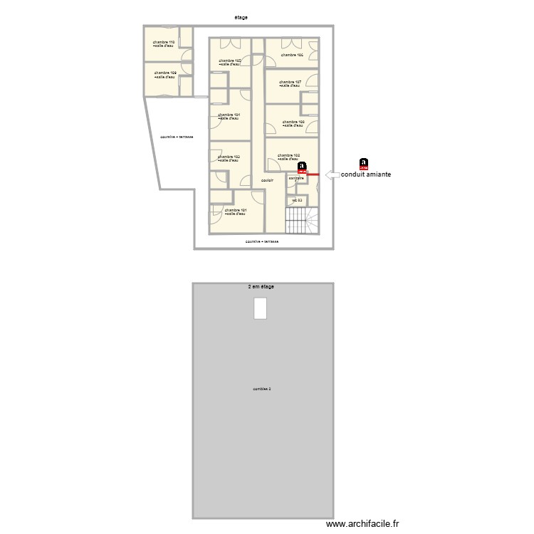 hotel moquais etage am. Plan de 0 pièce et 0 m2