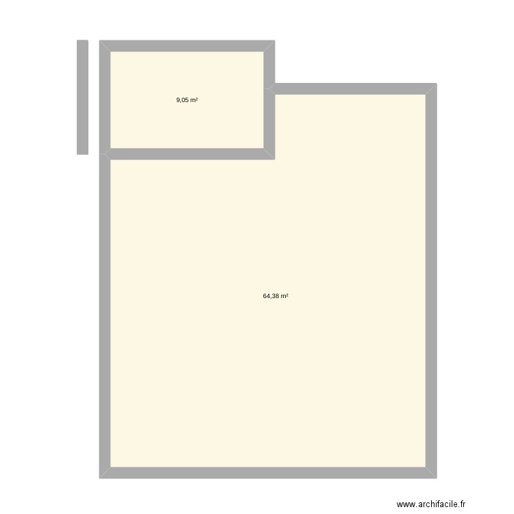 appart foix. Plan de 2 pièces et 73 m2