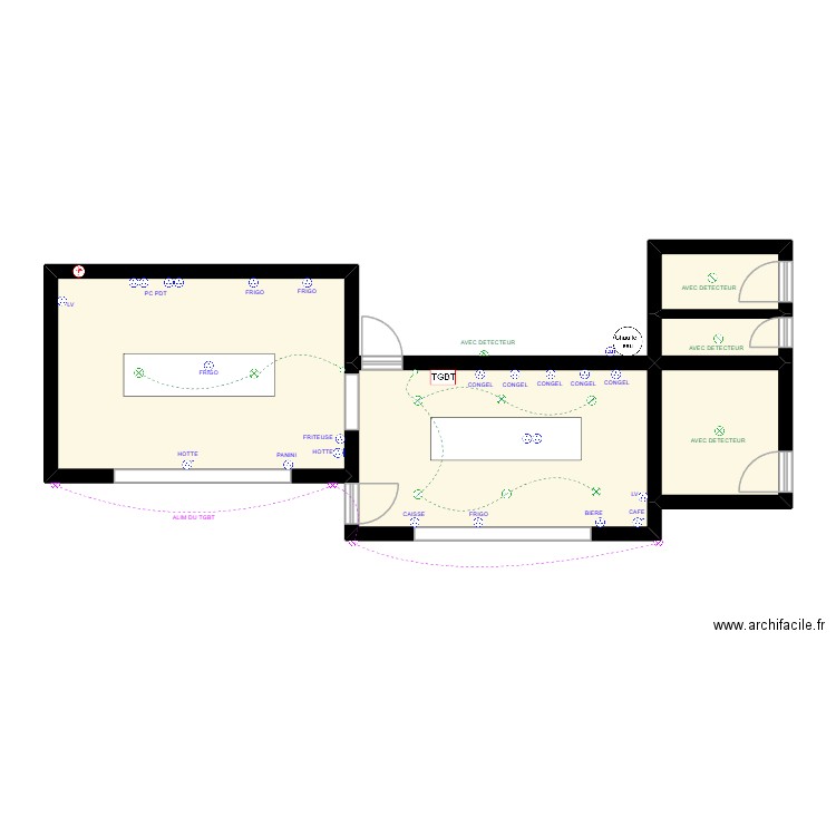 PLAGE ROLAND. Plan de 5 pièces et 50 m2