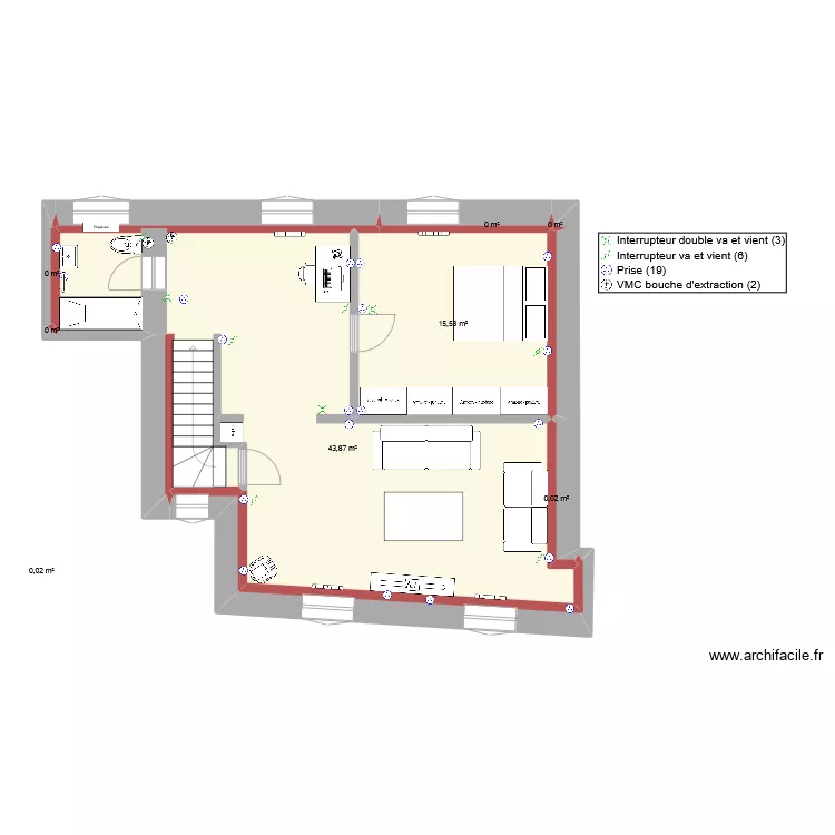 Plan 1ER Etage (Test Fanny). Plan de Plan 1ER Etage (Test Fanny). Plan de