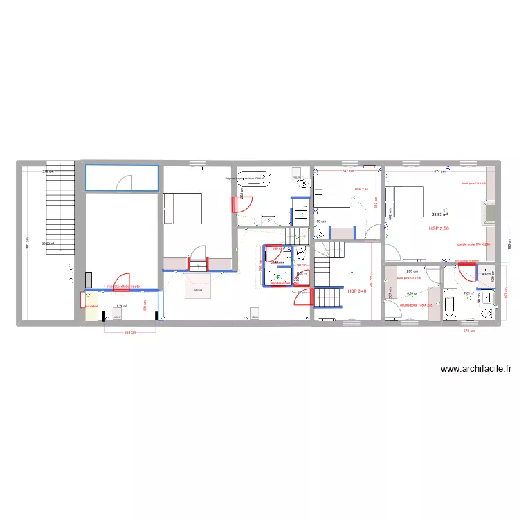 radiateurs droite. Plan de 
