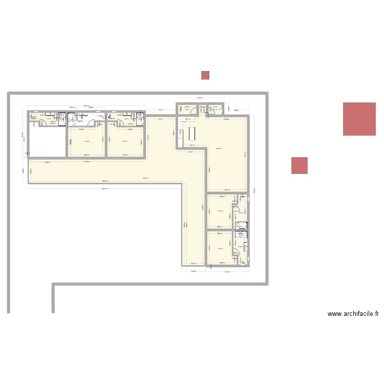 Miluan. Plan de 12 pièces et 266 m2