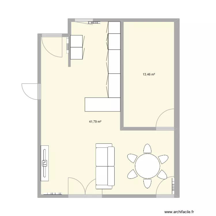 Maison. Plan de 2 pièces et 55 m² Maison. Plan de 2 pièces et 55 m²