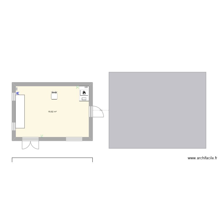 NEWBOX. Plan de 1 pièce et 20 m2