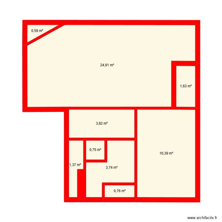 test abir. Plan de 10 pièces et 48 m2