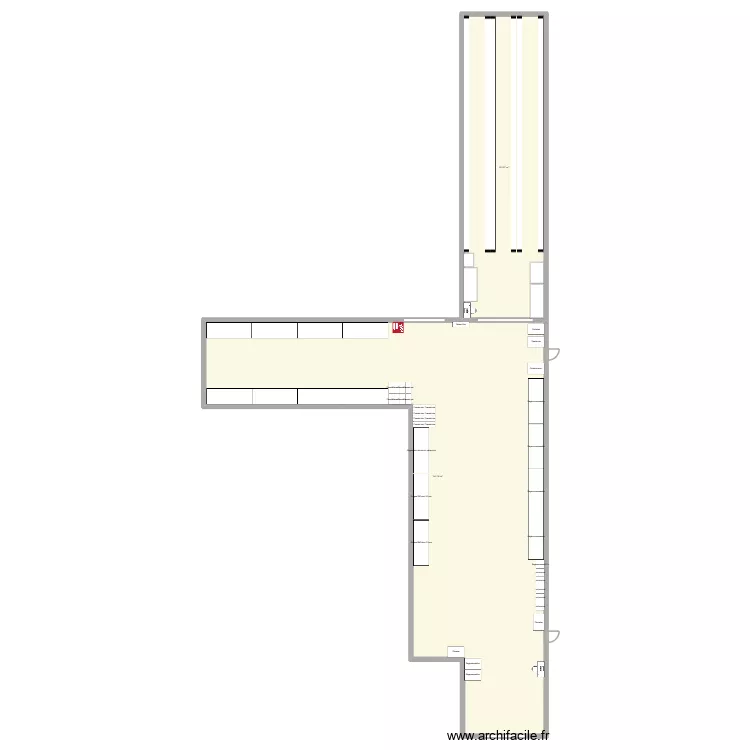 Plan magasin. Plan de 2  et 466 m²