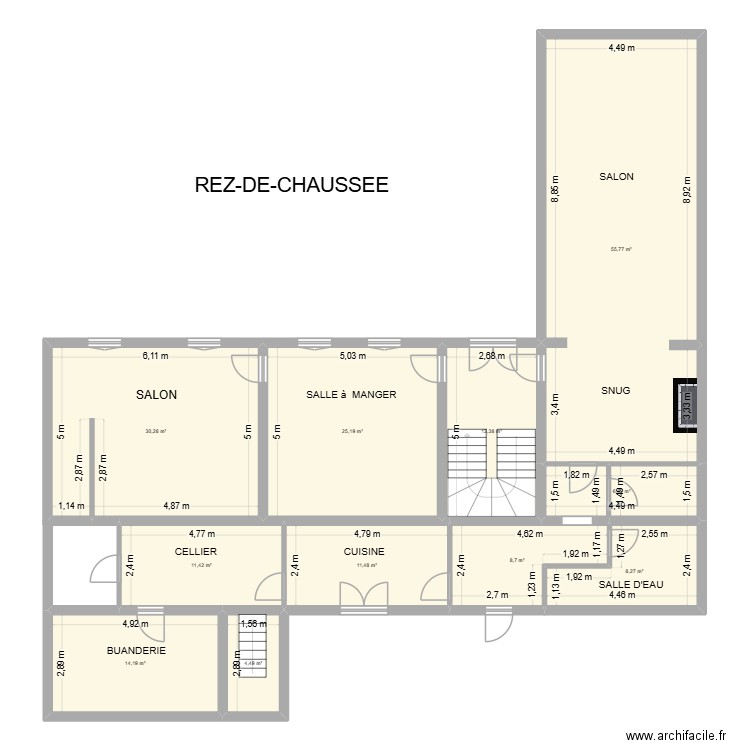 Sadournin. Plan de 11 pièces et 190 m2