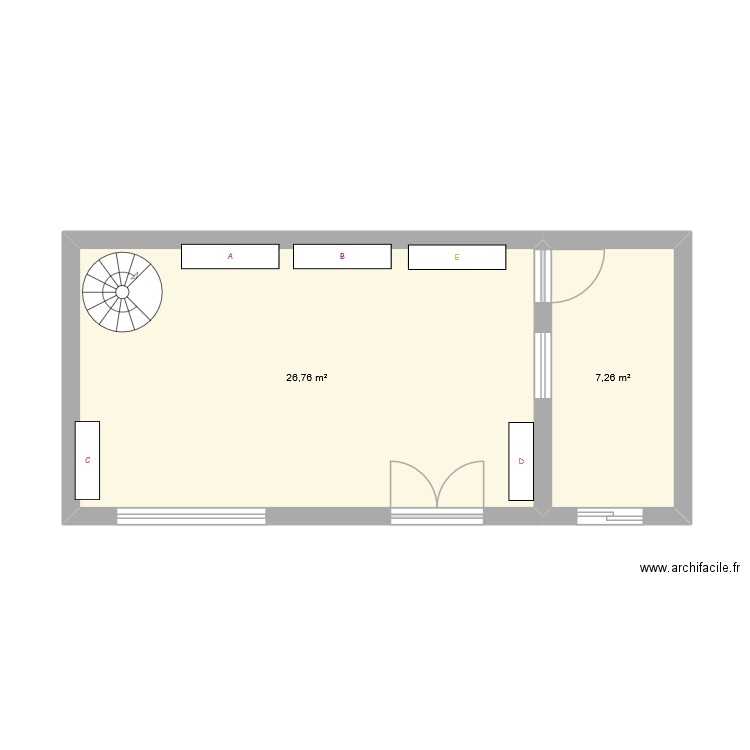 TD REGALTOI. Plan de 2 pièces et 34 m2
