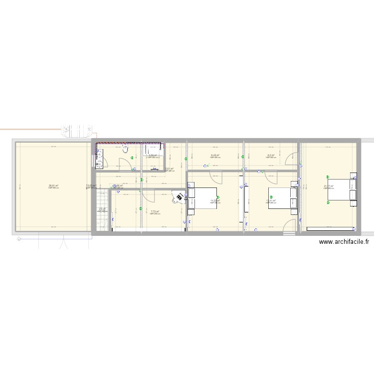 PLAN PROJET 1. Plan de 16 pièces et 167 m2
