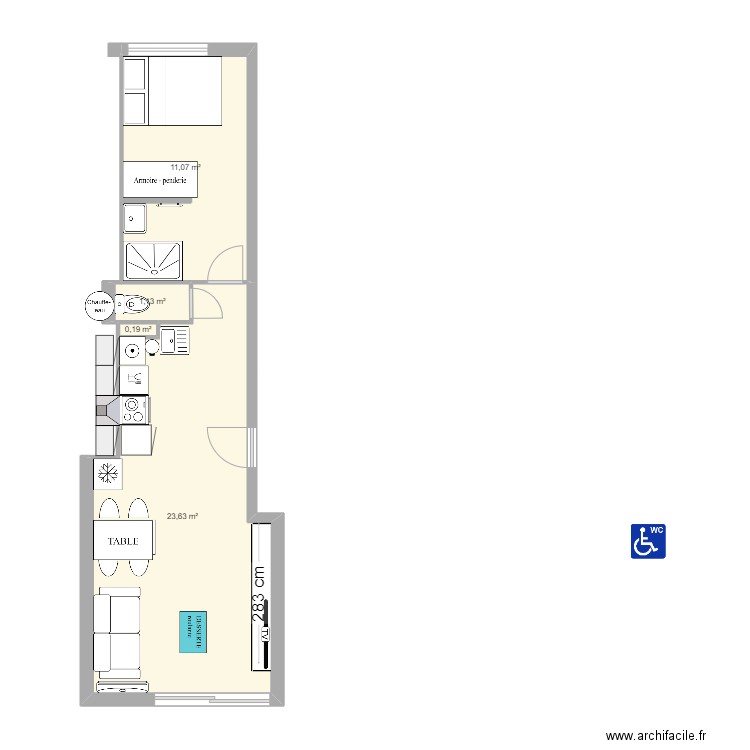 T2 CUNEO V3 grande cuisine. Plan de 0 pièce et 0 m2