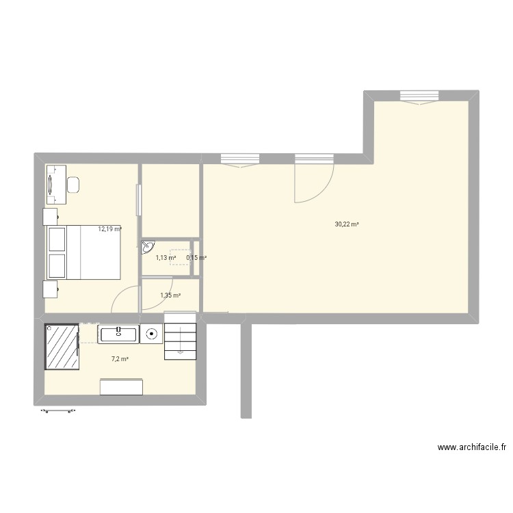Maison Angoulême. Plan de 6 pièces et 52 m2